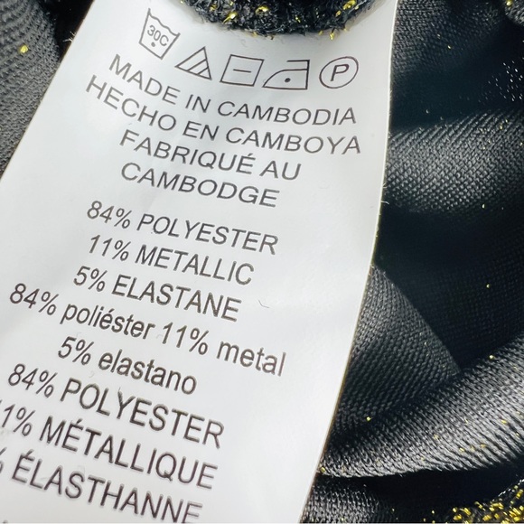 Michael Kors Gold/Black Metallic Tie Top Blouse XS NWT - Picture 6 of 6